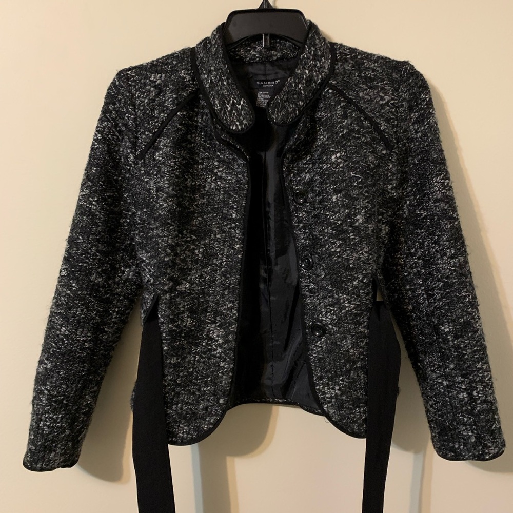 SANDRO Jacket, Size Medium, Button Up Front Closure